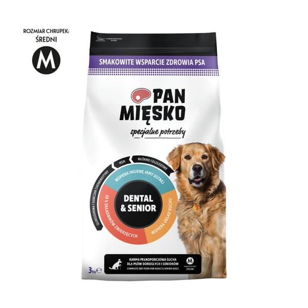 HR. KØD - Tand- og seniorfoder - Tørfoder - M - 3 kg