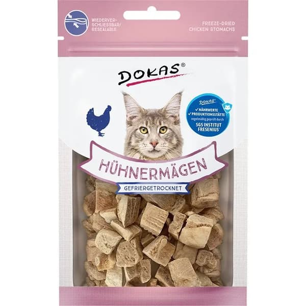 DOKAS - Frysetørrede fjerkræmaver til katte - 12 g