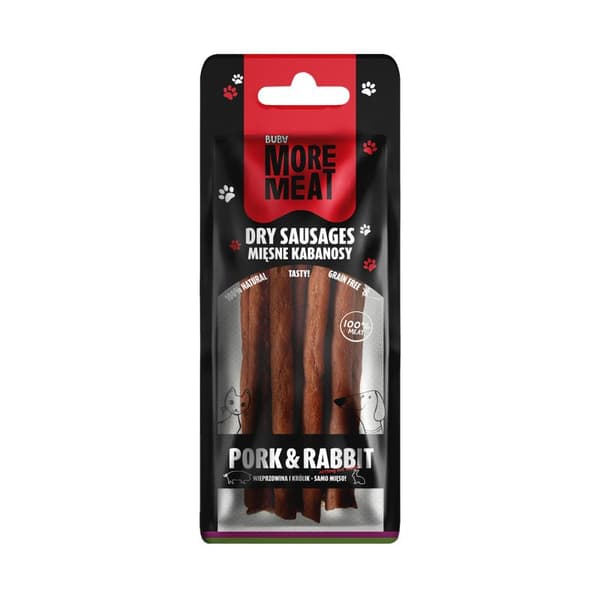 BUBA - More Meat - Kødkabanosy - Svinekød og Kanin - 70g