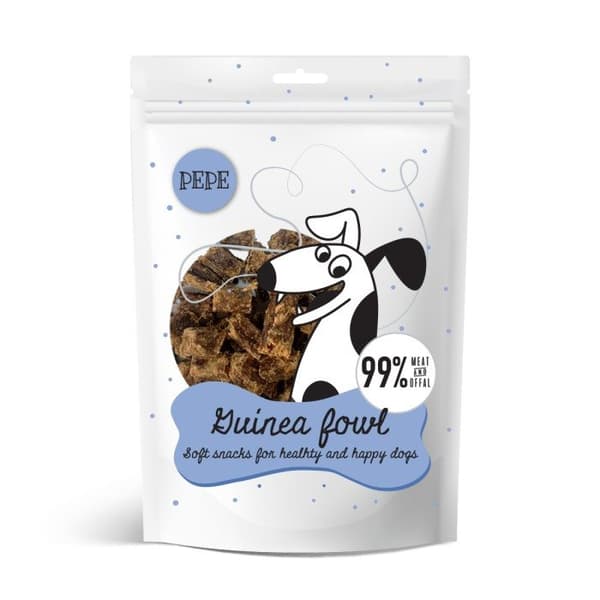 PEPE - Bløde stykker - Perlehøne - Hundegodbidder - 70g