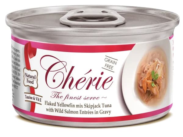 CHERIE - Tonfisk och lax i sås - 80g - Kattgodis