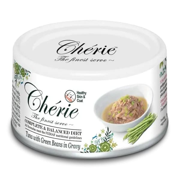 CHERIE - Tonfisk och gröna bönor - 80g - Hud och päls - Kattgodis