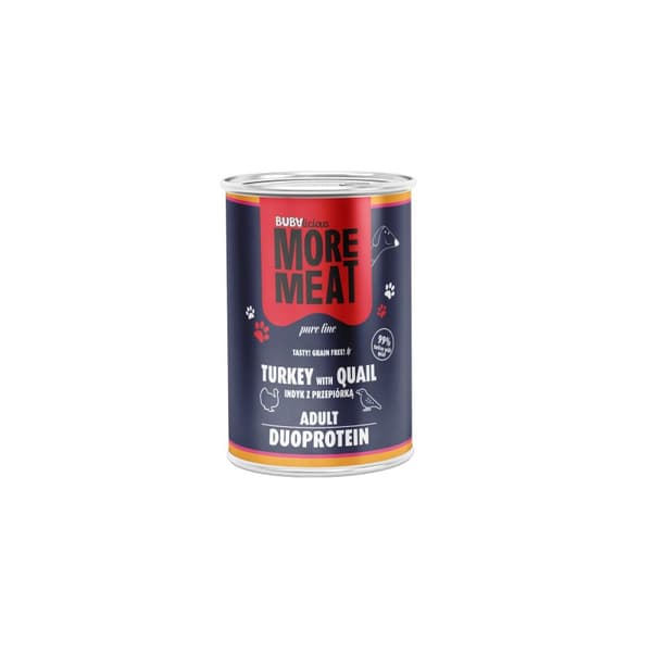 BUBA - More Meat - Duoprotein Hundefoder - Kalkun & Vagtel - 400g