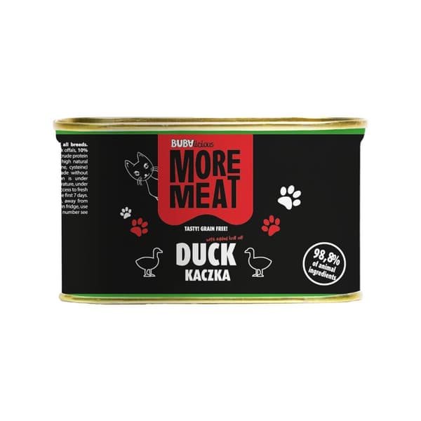 BUBA - More Meat - Monoproteinfoder för vuxna katter - Anka - 185 g