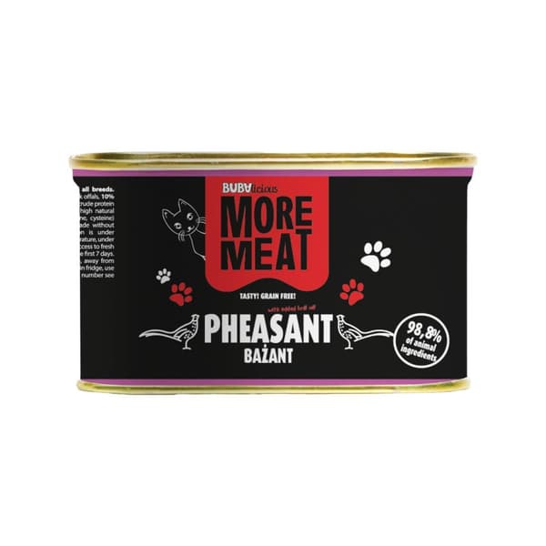 BUBA - More Meat - Monoproteinfoder för vuxna katter - Fasan - 185 g