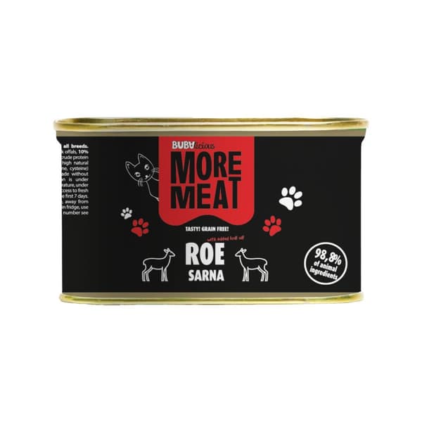 BUBA - More Meat - Monoproteinfoder för vuxna katter - Rådjur - 185 g