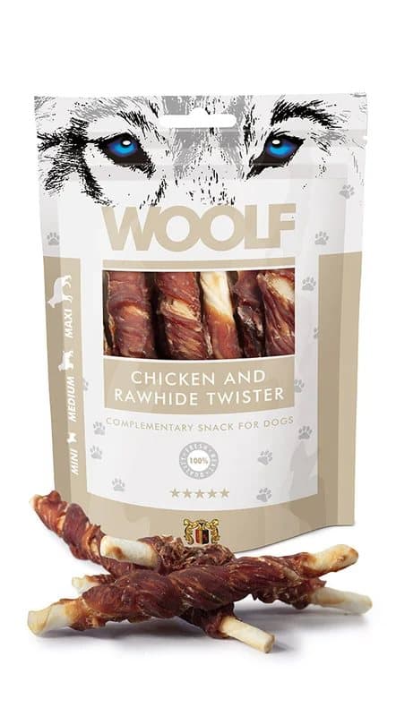 WOOLF - Kylling og råhuds-twister - 100g