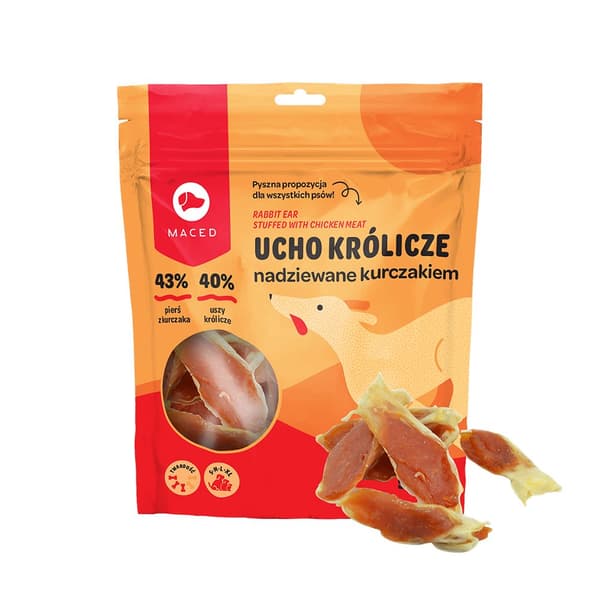 MACED - Kaninører fyldt med kylling - 500g