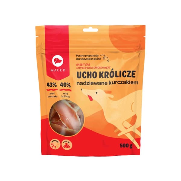 MACED - Kaninører fyldt med kylling - 500g