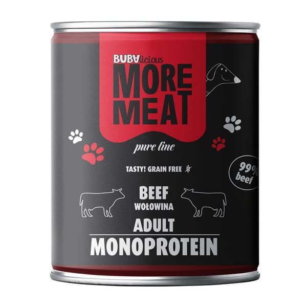 BUBA - More Meat - Monoproteinfoder til voksne hunde - Oksekød - 800 g