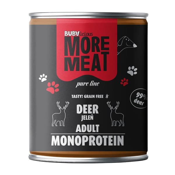 BUBA - More Meat - Monoproteinfoder för vuxna hundar - Hjort - 800 g