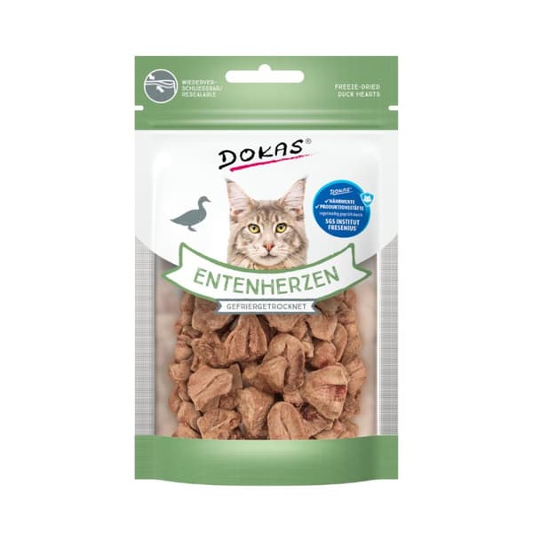 DOKAS - Pakastekuivatut ankansydämet - Kissanherkku - 15 g