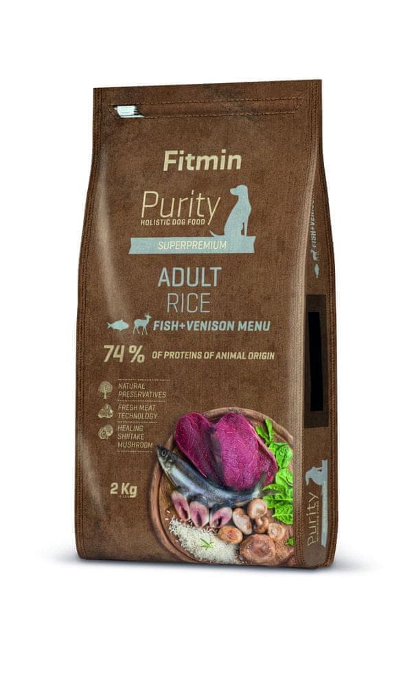 FITMIN PURITY RICE torrfoder för vuxna hundar FISH GAME 2 kg