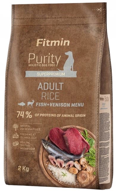 FITMIN PURITY RICE torrfoder för vuxna hundar FISH GAME 2 kg