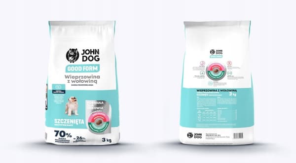 JOHN DOG GOOD FORM torrfoder för valpar FLÄSK NÖTKÖTT 3 kg