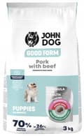 Miniatyrbild 1 av 11: JOHN DOG GOOD FORM torrfoder för valpar FLÄSK NÖTKÖTT 3 kg