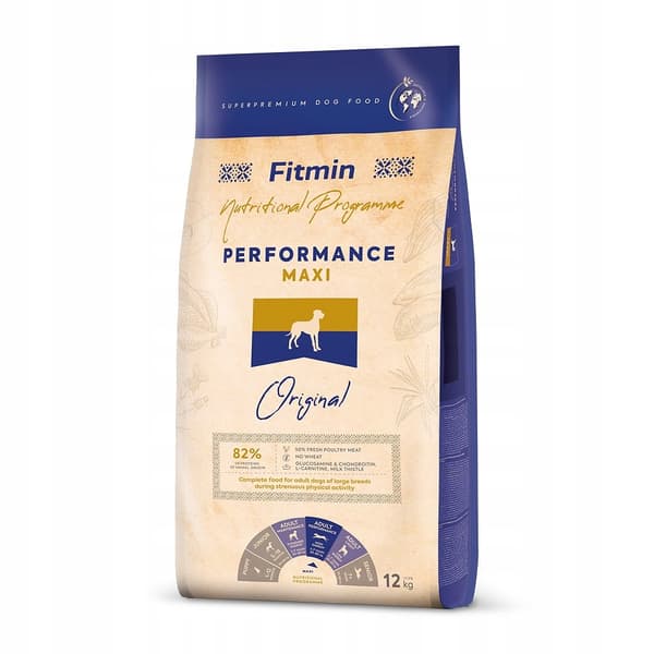 FITMIN DOG MAXI PERFORMANCE torrfoder för aktiva hundar 12 kg