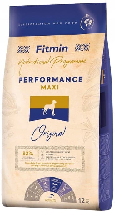 FITMIN DOG MAXI PERFORMANCE torrfoder för aktiva hundar 12 kg