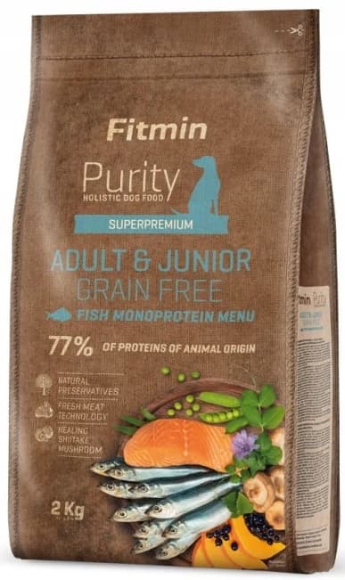 FITMIN DOG PURITY ADULT GRAIN FREE& JUNIOR kuiva koiranruoka KALA 2 kg