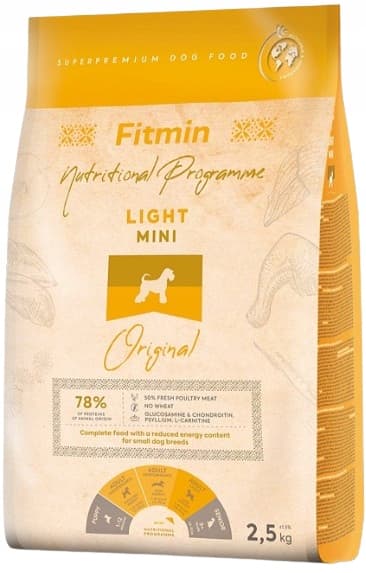 FITMIN Dog Light Mini kuiva koiranruoka pienille roduille Original 2,5 kg