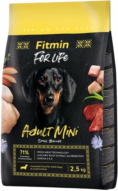 FITMIN Dog For Life Adult Mini torrfoder för hundar KYCKLING 2,5 kg