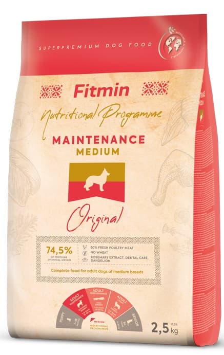 FITMIN Dog Maintenance Medium -kuiva koiranruoka ORIGINAL 2,5 kg
