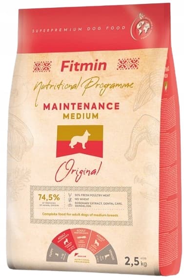 FITMIN Dog Maintenance Medium -kuiva koiranruoka ORIGINAL 2,5 kg