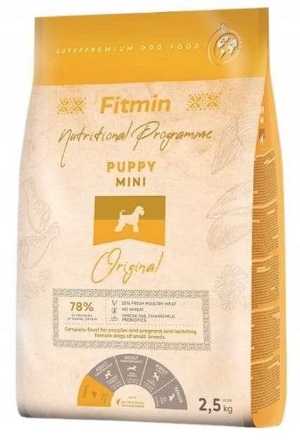 FITMIN Dog PUPPY Mini torrfoder för valpar Original 2,5 kg