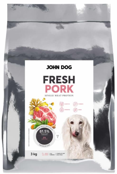 ADULT FRESH torrfoder för hundar FLÄSK John Dog 3 kg