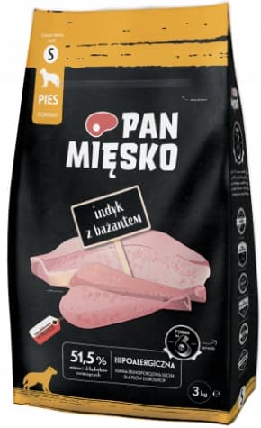 PAN MEAT torrfoder för hundar KALKON MED FASAN chips S 3 kg