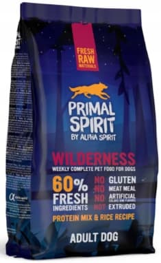 PRIMAL SPIRIT torrfoder för hundar Wilderness FLÄSK KYCKLING FISK 1 kg