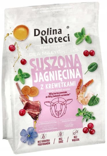 DOLINA NOTECI PREMIUM torrfoder för hundar LAMM MED RÄKOR 3 kg