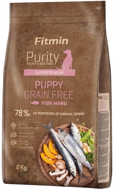 FITMIN SPANNMÅLSFRITT VALPTORRFOD FÖR HUNDAR FISK 2 kg