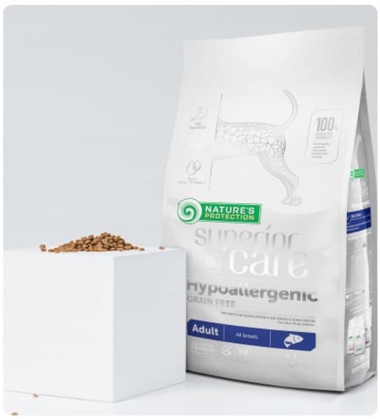Nature's Protection torrfoder för hundar hypoallergent LAX 1,5 kg