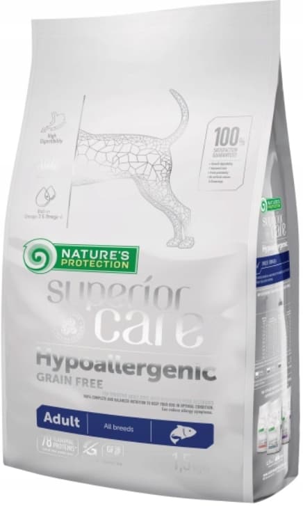 Nature's Protection torrfoder för hundar hypoallergent LAX 1,5 kg