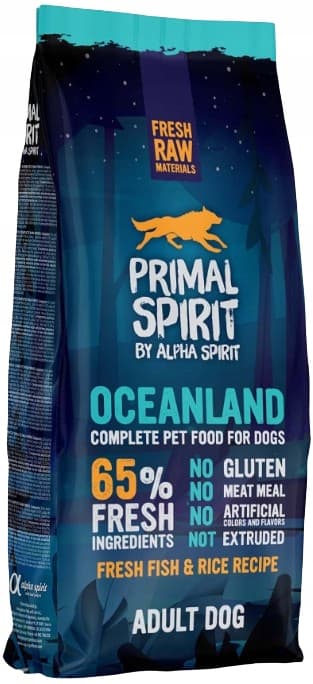PRIMAL SPIRIT torrfoder för hundar Oceanland FISK KYCKLING 12 kg