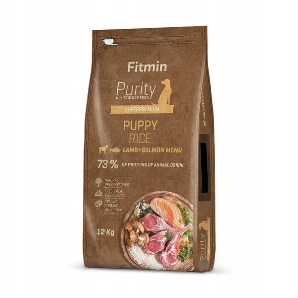 FITMIN DOG PURITY PUPPY RICE kuiva koiranruoka LAMMAS TONNIKALA 12 kg