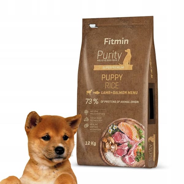 FITMIN DOG PURITY PUPPY RICE kuiva koiranruoka LAMMAS TONNIKALA 12 kg