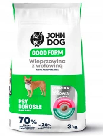 JOHN DOG GOOD FORM hundfoder för små raser FLÄSK NÖTKÖTT 3 kg
