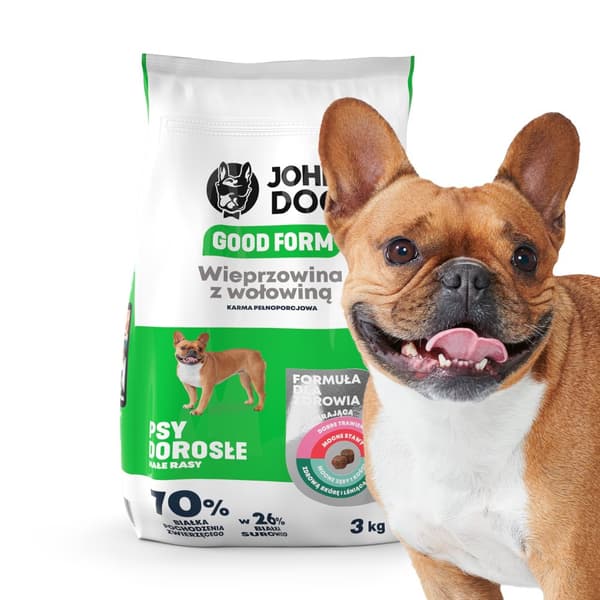 JOHN DOG GOOD FORM hundfoder för små raser FLÄSK NÖTKÖTT 3 kg
