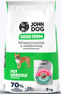 Miniatyrbild 8 av 11: JOHN DOG GOOD FORM hundfoder för små raser FLÄSK NÖTKÖTT 3 kg