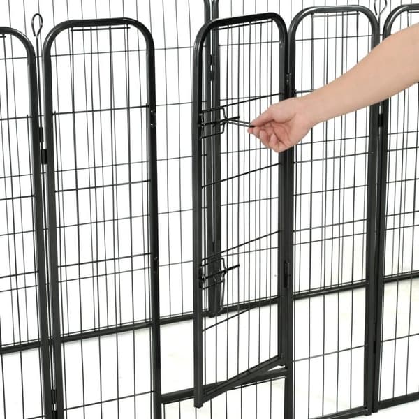 vidaXL løbegård til hunde 8 paneler stål 80 x 100 sort