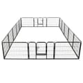 Miniatyrbilde 6 av 9: vidaXL Hundegrind 16 paneler stål 60x80 cm svart