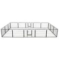 Miniatyrbilde 9 av 9: vidaXL Hundegrind 16 paneler stål 60x80 cm svart