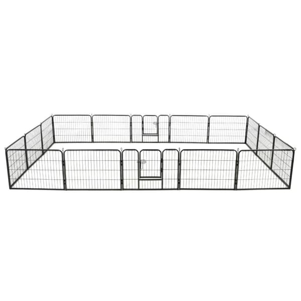 vidaXL Hundegrind 16 paneler stål 60x80 cm svart
