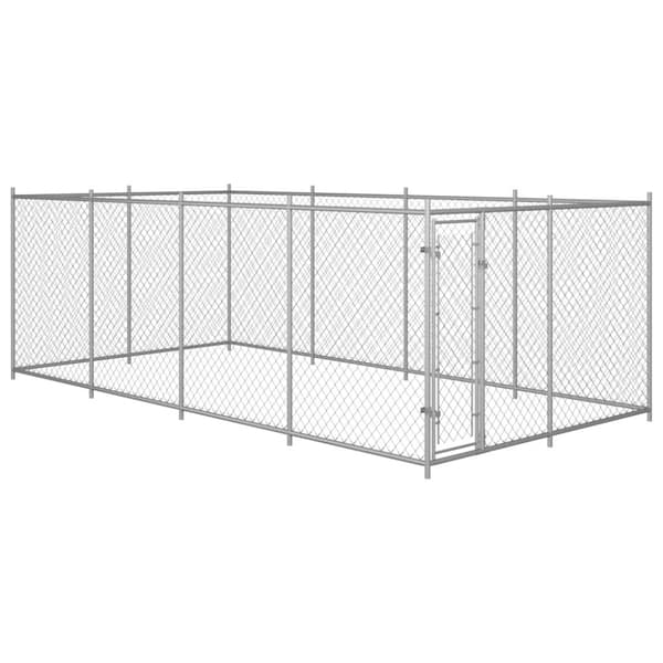 vidaXL udendørs hundeløbegård 7,6 x 3,8 x 1,9 m