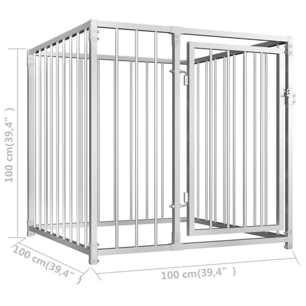 vidaXL udendørs hundebur 100x100x100 cm