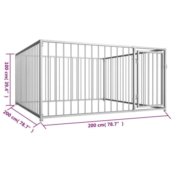 vidaXL Hundgård för utomhusbruk 200x200x100 cm