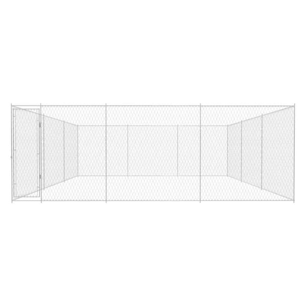 vidaXL Koiran ulkohäkki galvanoitu teräs 570x570x185 cm