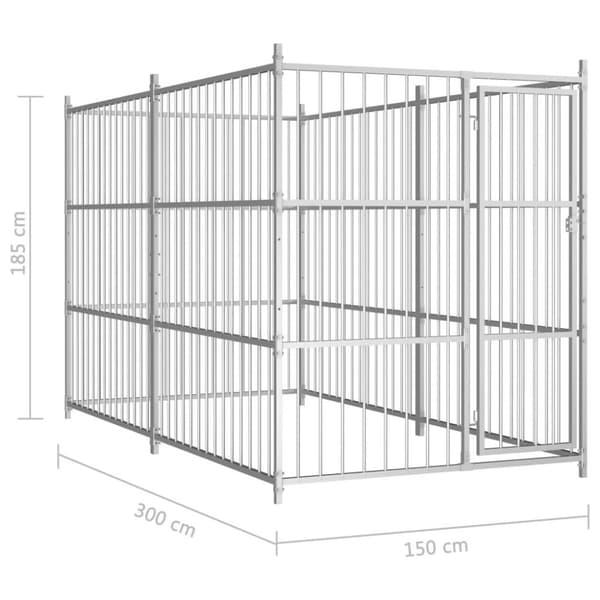 vidaXL Koiran ulkohäkki 300x150x185 cm